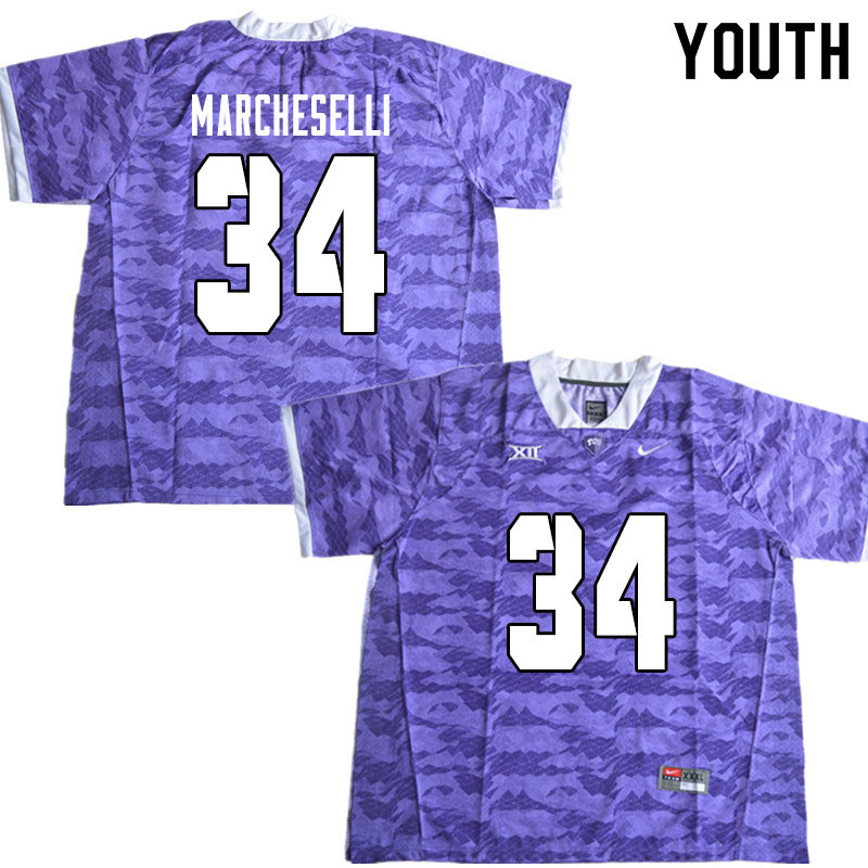 Youth #34 Zach Marcheselli TCU Horned Frogs College Football Jerseys Sale-Limited Purple - Click Image to Close